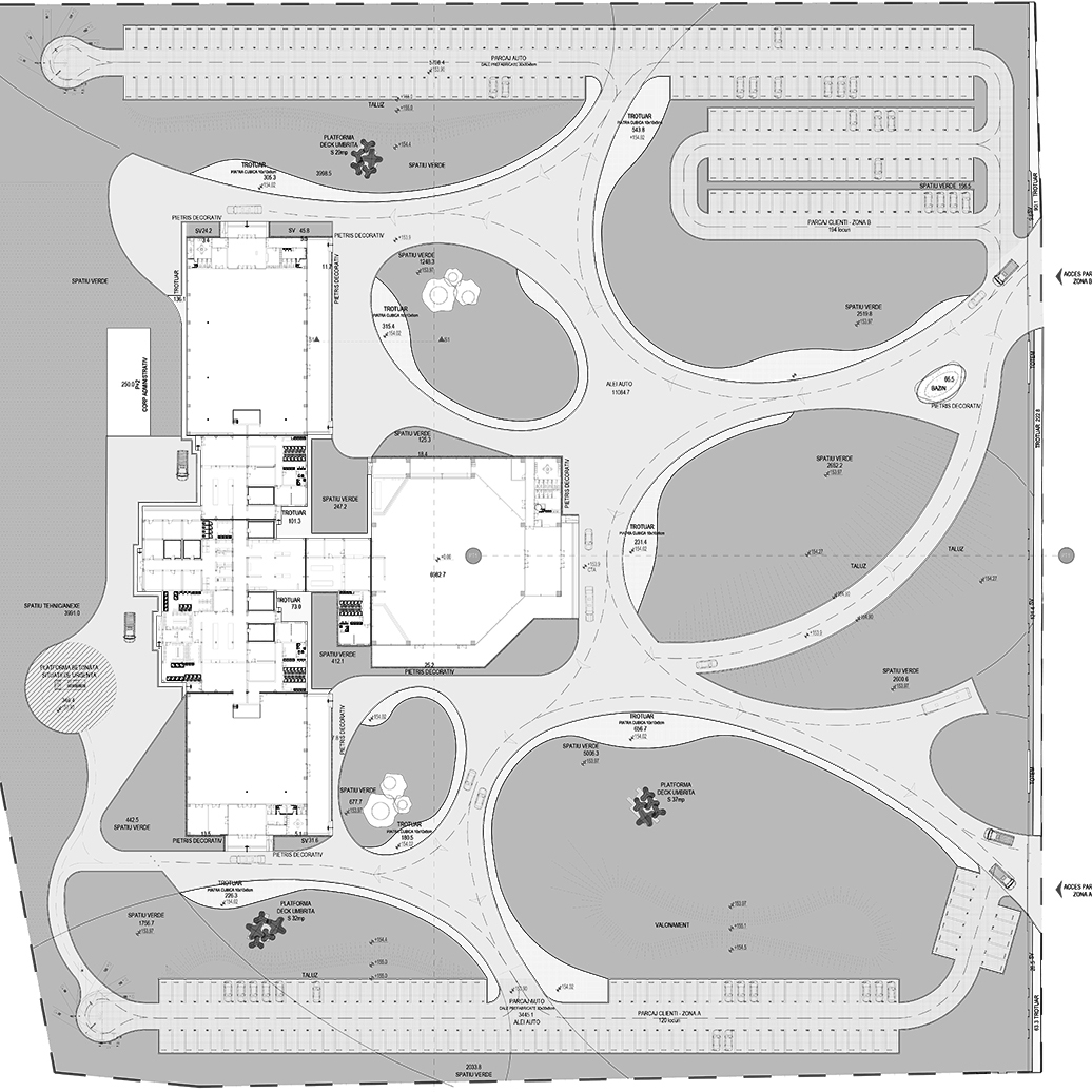 Masterplan of private event park in Titu with landscape zoning and circulation